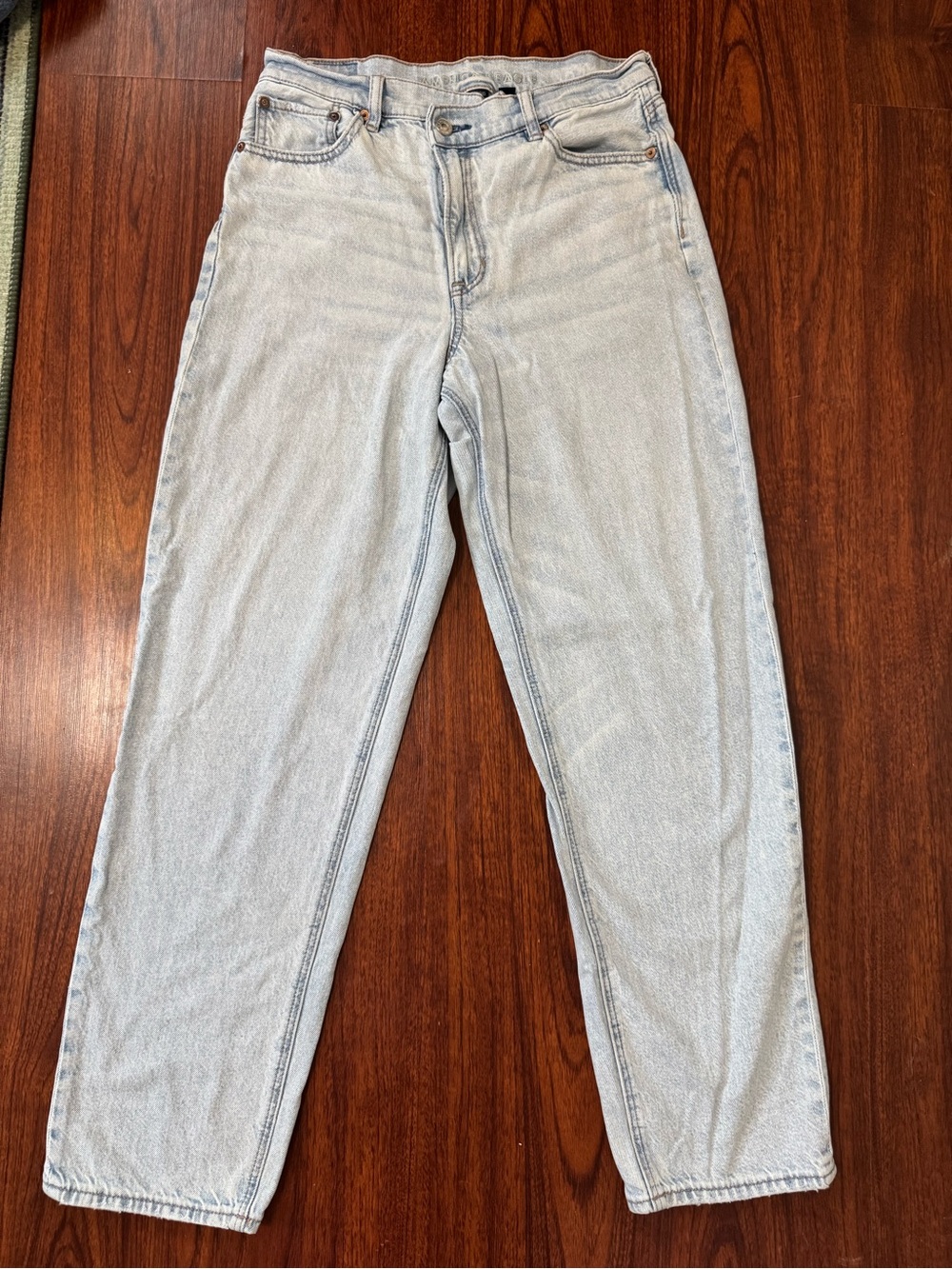 Light Wash Super High Rise Baggy Straight Jeans